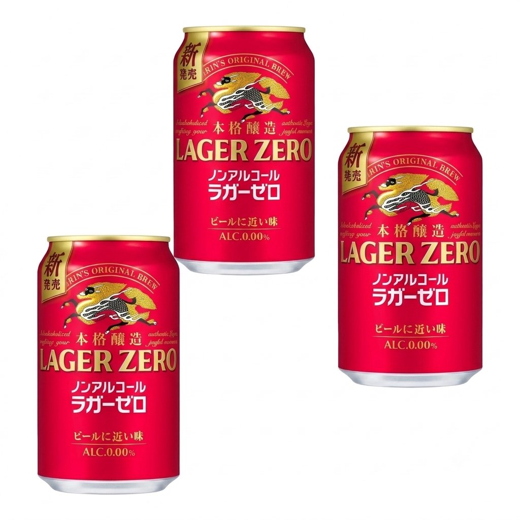 日本原装进口麒麟无醇系列三色罐到货，350ml 铝罐